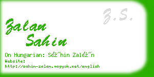 zalan sahin business card